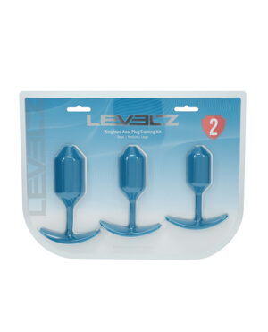 Shots Levelz Silicone Weighted Anal Plug Training Kit Set of 3 – Teal by Levelz product image
