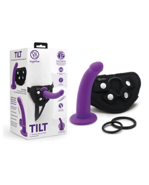 Together Tilt 6.5 Vibrating Silicone Dildo & Harness Set by Together product image