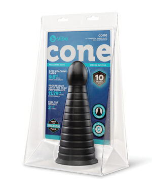 b-Vibe Cone 10″ Tapered & Ribbed Dildo w/Suction Cup by b-vibe product image