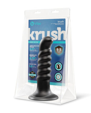 b-Vibe Krush 9.5″ Curved & Ribbed Dildo w/Suction Cup by b-vibe product image