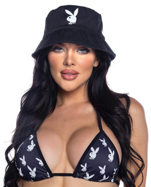 Playboy Bunny Bucket Hat – Black/White O/S by Playboy by Roma product image