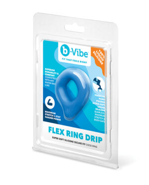 Flex Ring Drip Silicone Cock Ring – Blue by b-vibe product image