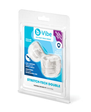 b-Vibe Stretch-Tech Double Barrel Ultra Stretchy Cock Ring & Ball Stretcher by b-vibe product image