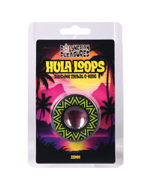Polynesian Pleasures Hula Loops 25 mm Silicone Tribal C-Ring - Yellow/Black