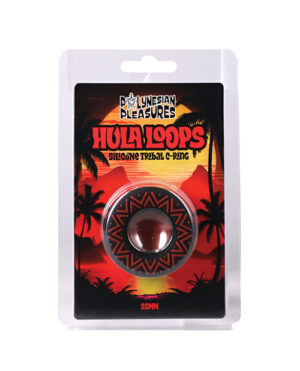 Polynesian Pleasures Hula Loops 25 mm Silicone Tribal C-Ring - Red/Black