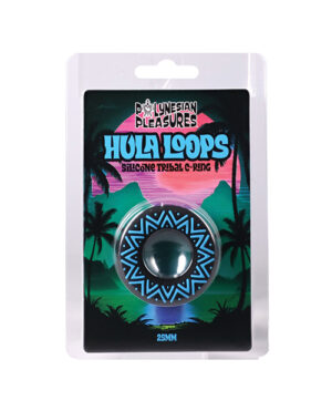 Polynesian Pleasures Hula Loops 25 mm Silicone Tribal C-Ring - Blue/Black