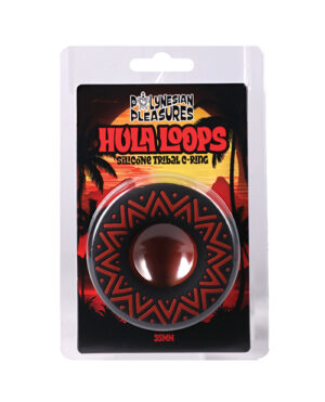 Polynesian Pleasures Hula Loops 35 mm Silicone Tribal C-Ring - Red/Black